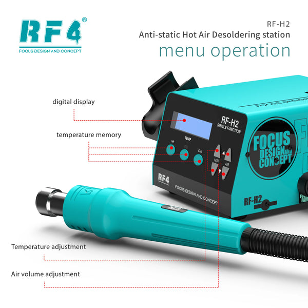 RF4 New1000W Fast Desoldering Hot Air Gun Soldering Station Digital Display Intelligent BGA detail image 2