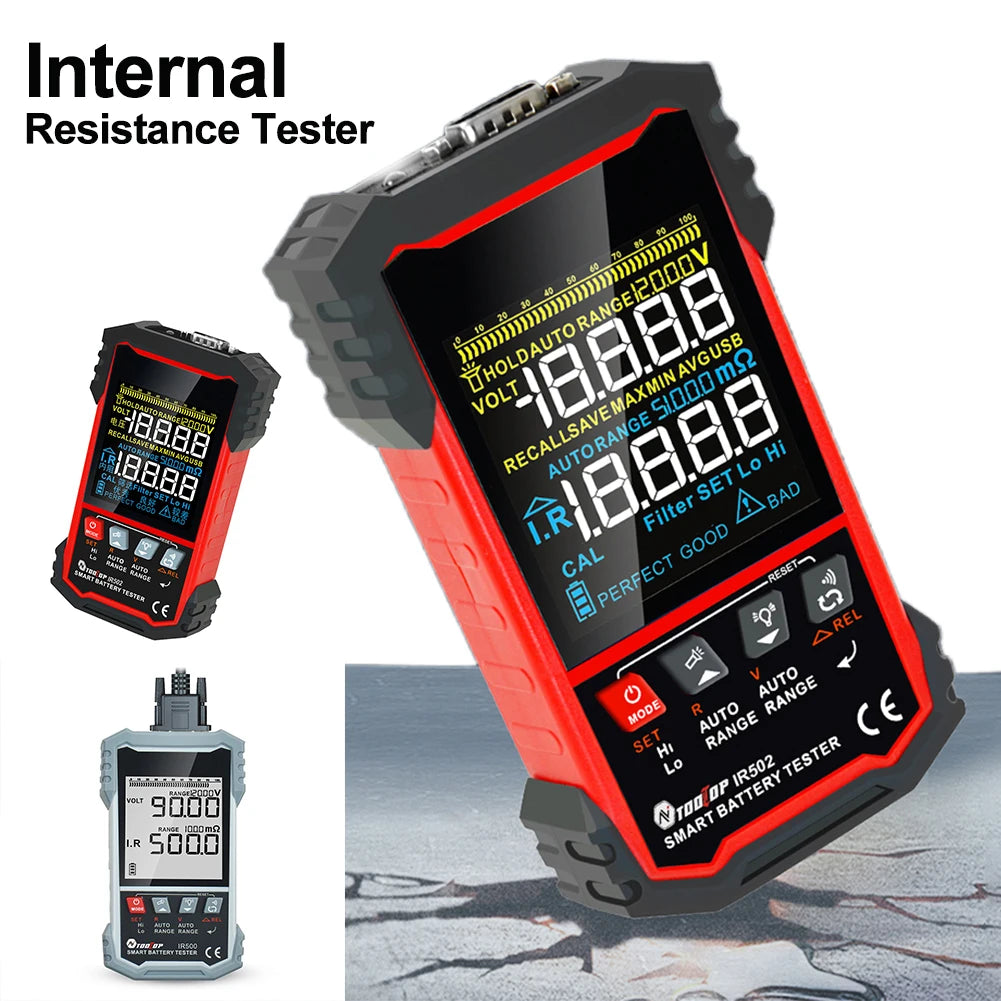 TOOLTOP IR500/IR502 Battery Internal OHM Meter High Precision 120V 0.000mω-500ω Battery Ohmmeter Lithium product image