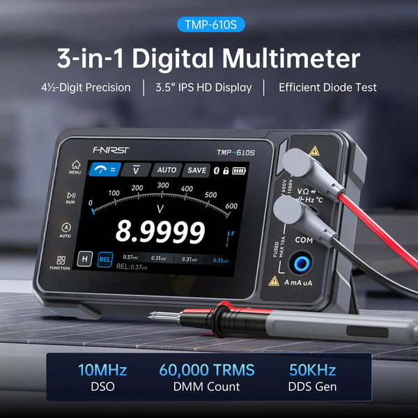 FNIRSI TMP-600 TMP-610S Digital Multimeter True RMS 60000 Counts Oscilloscope Signal Generator Handheld Tester