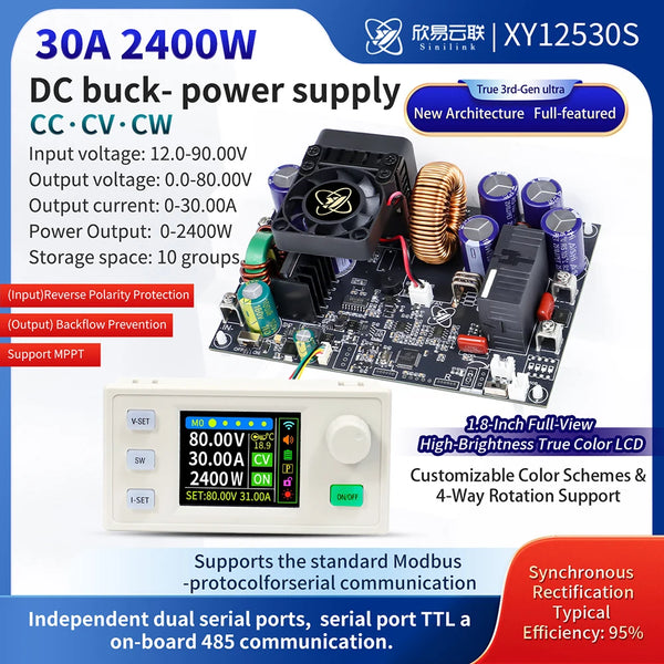 XY8030S 2400W 30A Buck DC Digital Power Supply Adjustable Step-Down Converter MPPT Charging detail image 6