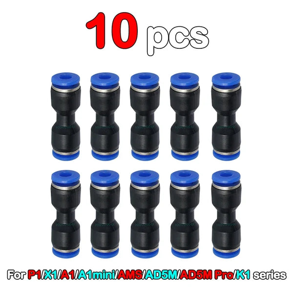 Pneumatic Fitting For Bambu Lab X1C X1 P1P P1S 3D Printer PTFE Tube 1.75mm Filament Extruder Bambulab AMS Pneumatic Connector