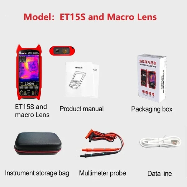 TOOLTOP ET15S 256*192 Thermal Multimeter 3.5-inch Industry Thermal Camera 19999 Counts T-RMS detail image 8