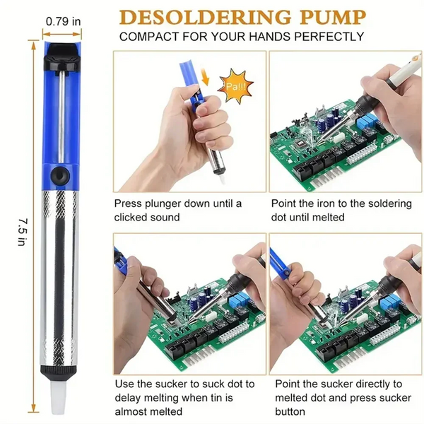 Soldering Sucker Pen Aluminum Metal Desoldering Pump Suction Tin Gun Removal Vacuum Soldering Iron Desolder Hand Welding Tools