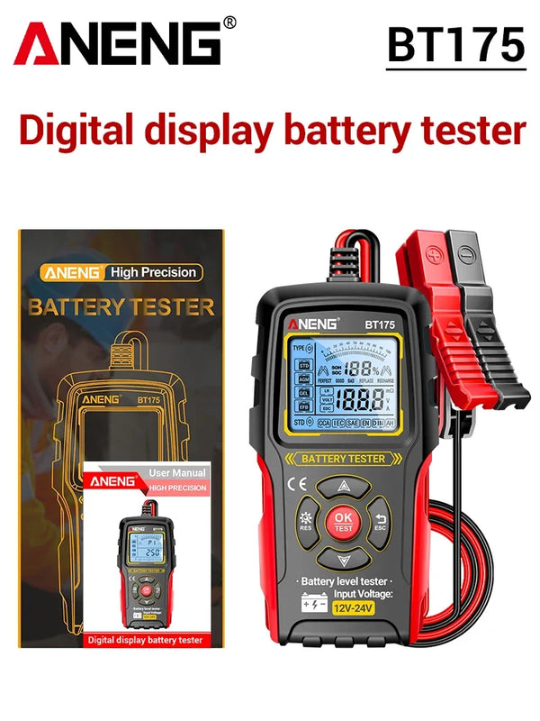 ANENG BT175 12V 24V Car Battery Tester Digital Alternator Automotive Analyzer Display Screen detail image 7