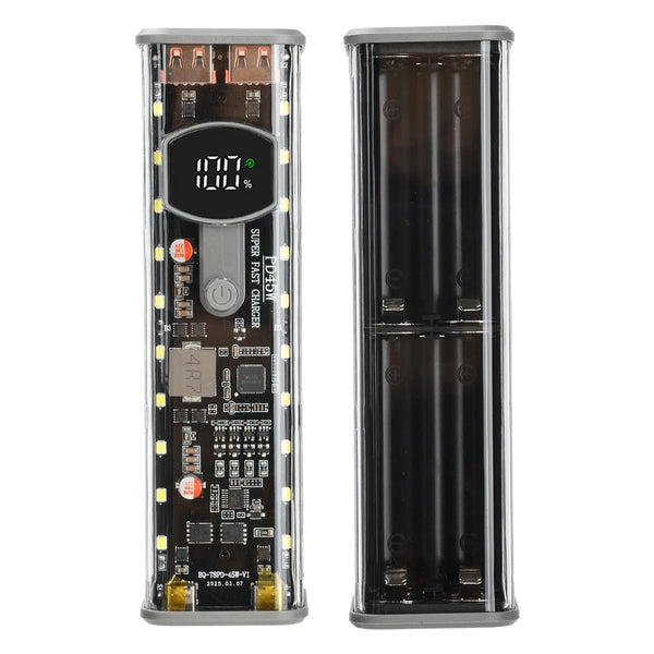8*18650 Battery Case PD 45W Super Fast Charging Transparent Rechargeable Case Weldless Box detail image 7