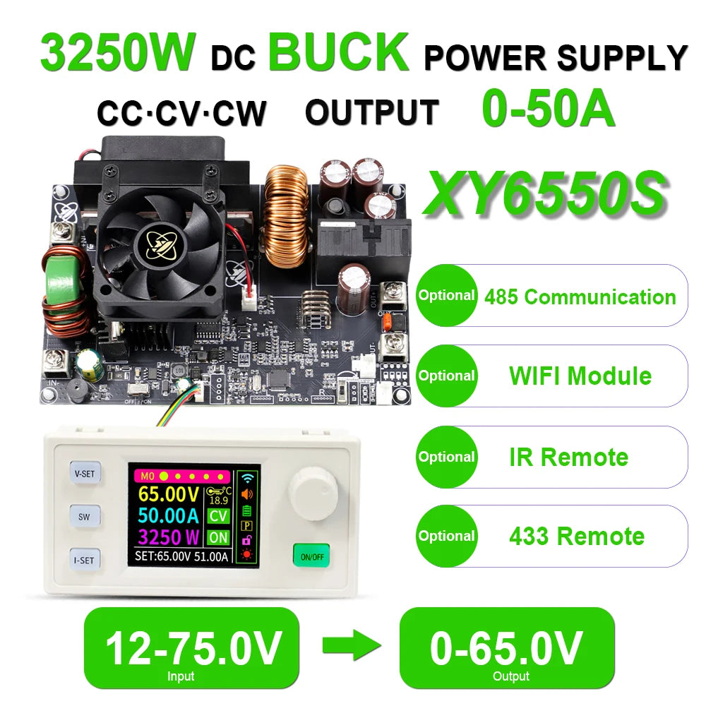 XY6550S 3250W 50A CNC Buck Power Supply Direct Current Stabilized Voltage Constant Voltage and Current St product image