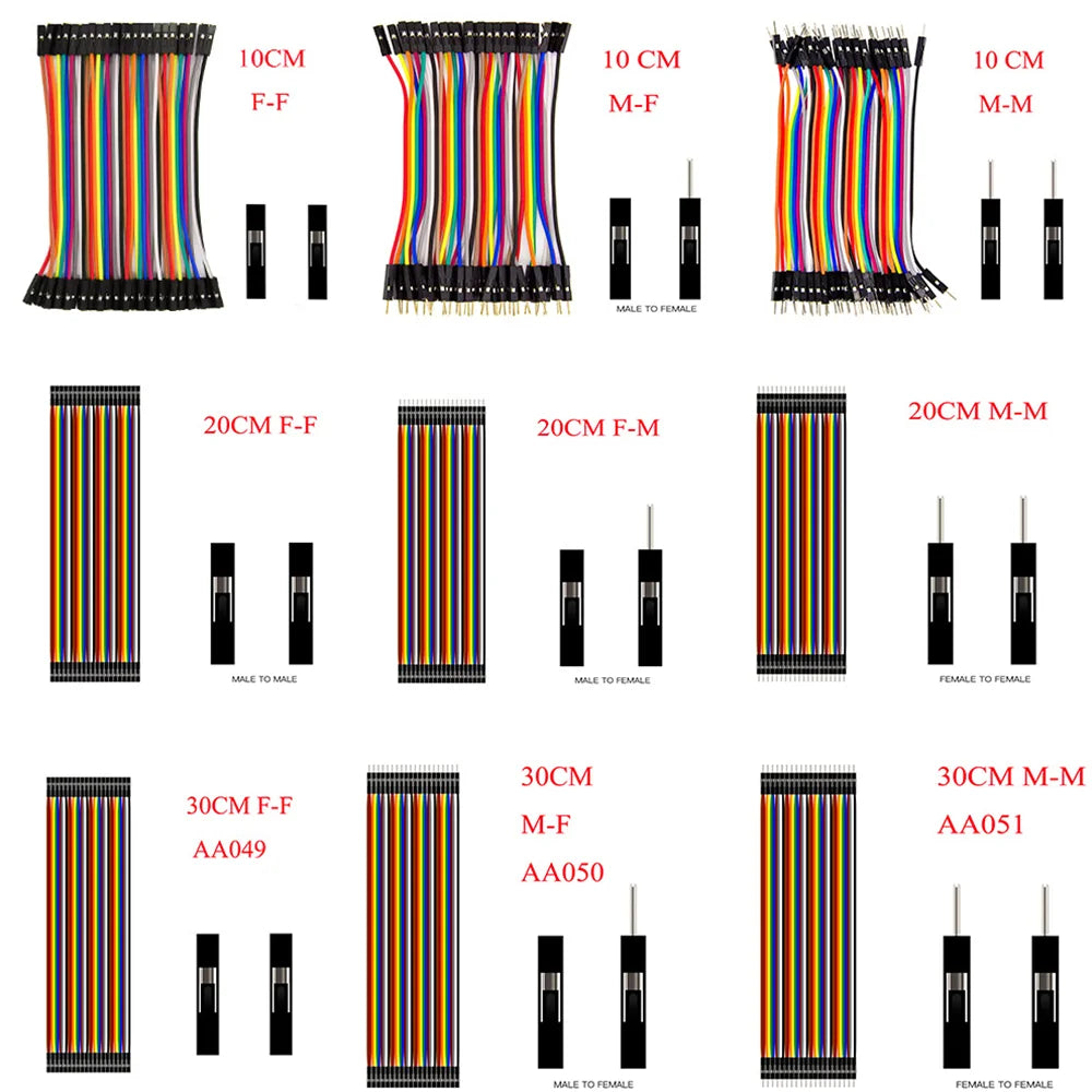 40PIN 10CM 20CM 30CM Dupont Line Male to Male + Female to Male and Female to Female Jumper Dupont Wire Cable for Arduino DIY KIT