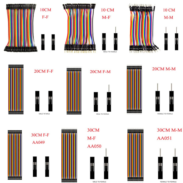 40PIN 10CM 20CM 30CM Dupont Line Male to Male + Female to Male and Female to Female Jumper Dupont Wire Cable for Arduino DIY KIT