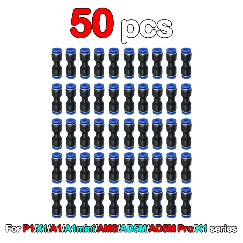Pneumatic Fitting For Bambu Lab X1C X1 P1P P1S 3D Printer PTFE Tube 1.75mm Filament Extruder Bambulab AMS Pneumatic Connector