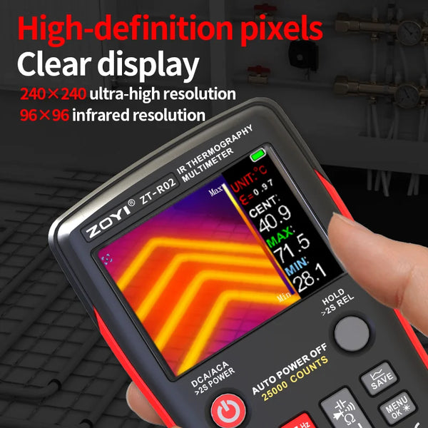 ZOYI ZT- R02 Thermal Imaging Multimeter 2-In-1 Color Screen Professional Digital Multimeter With Infrared Camera, Resolution 240