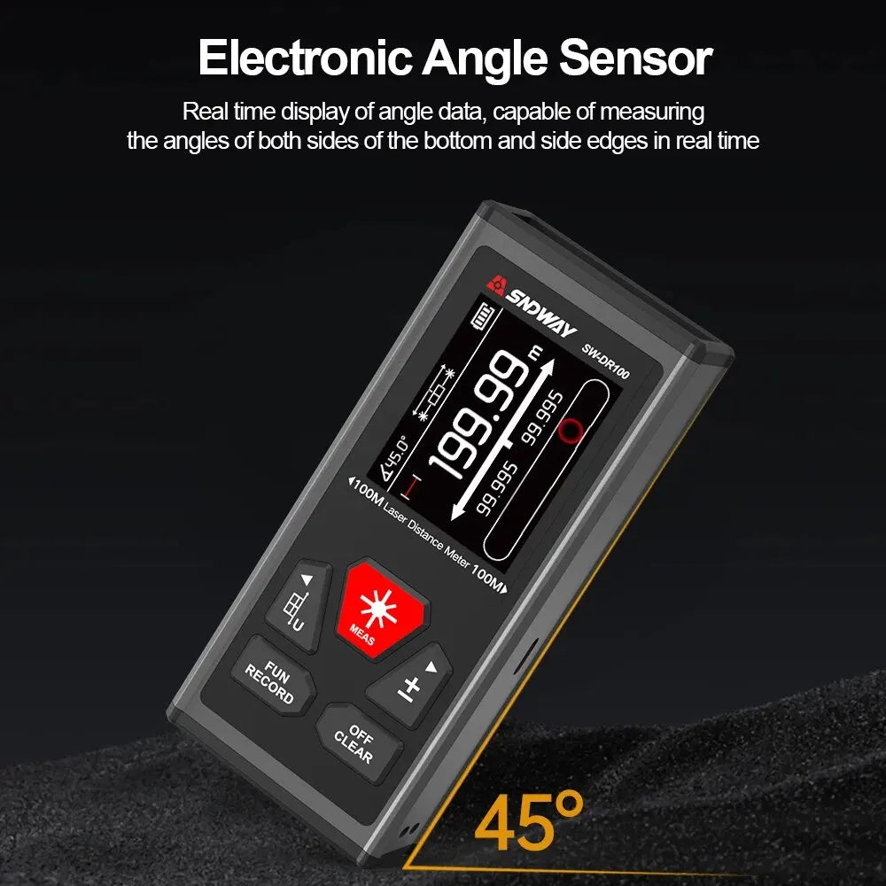 SNDWAY SW-DR60/SW-DR100 Dual Laser Distance Meter Rechargeable Bilateral Laser Rangefinder detail image 3
