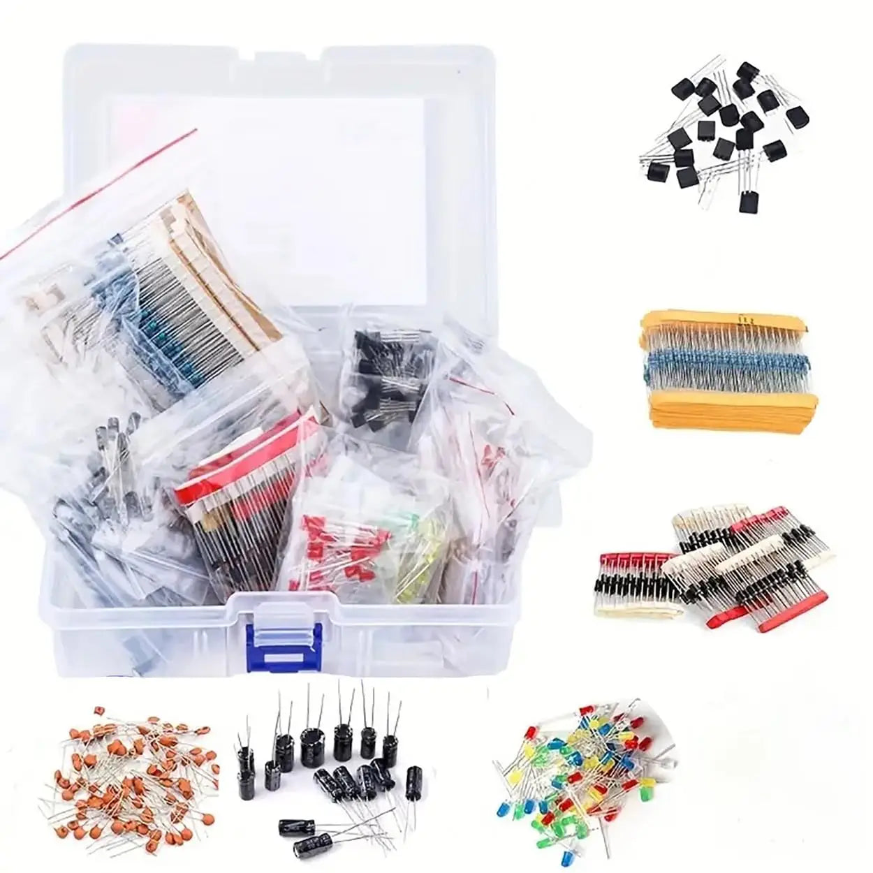 1500Pcs Electronic Components Starter Kit Resistor Capacitor LED Diode Transistor Assortment detail image 13
