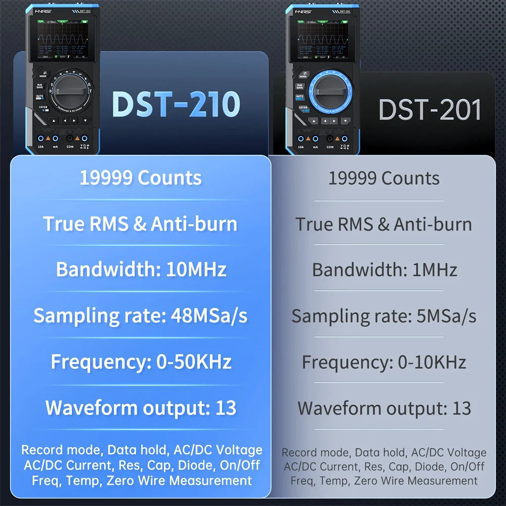 FNIRSI DST-210/201 3-in-1 Oscilloscope Multimeter & Signal Generator detail image 2
