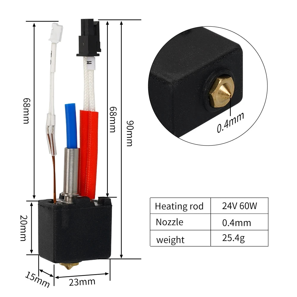 Upgraded Hotend kit 24v for Anycubic Kobra 2 Kobra 2 Series Neo Pro/Plus/Max Hot End Kit 24V 60W Kobra 2 Plus/2 Max/2 Neo/2 Pro