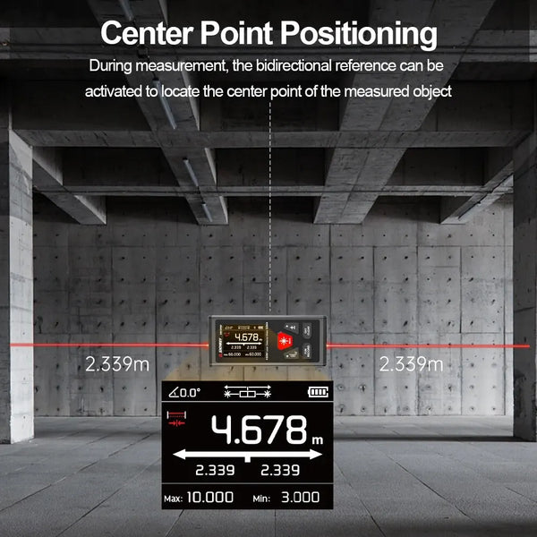 SNDWAY SW-DR60/SW-DR100 Dual Laser Distance Meter Rechargeable Bilateral Laser Rangefinder detail image 2