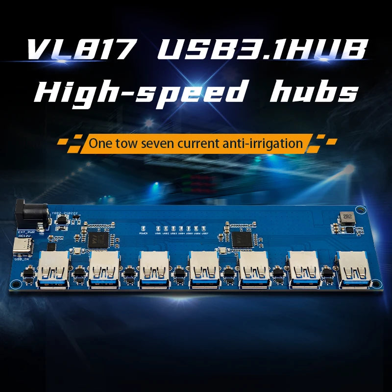 VL817 USB 3.1 HUB Module 1-to-7-Port Hub TYPE-C product image