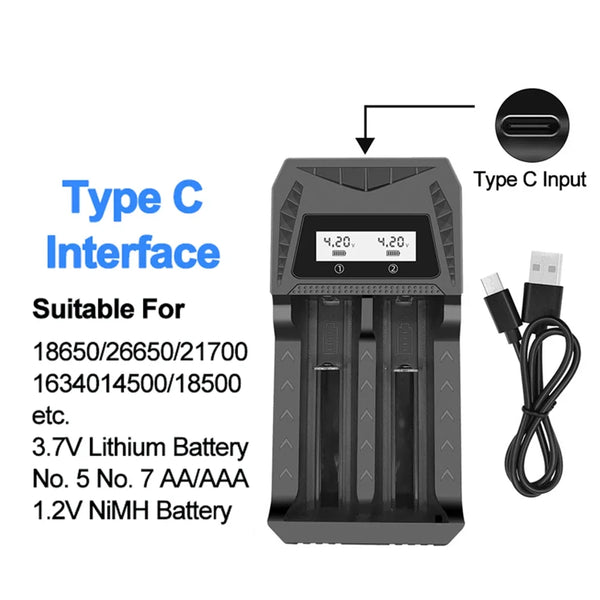 Intelligent LCD Battery USB Charger - 1/2/4 Slots for 18650 4.2V Li-ion & 1.2V Ni-MH AA/AAA detail image 7