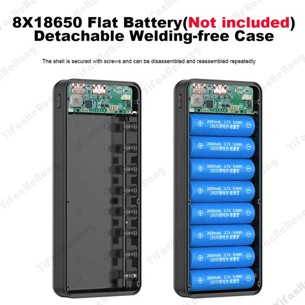 DIY Dual USB Type C Box 18650 Battery Power Case Digital Display for 8x18650 Battery detail image 2