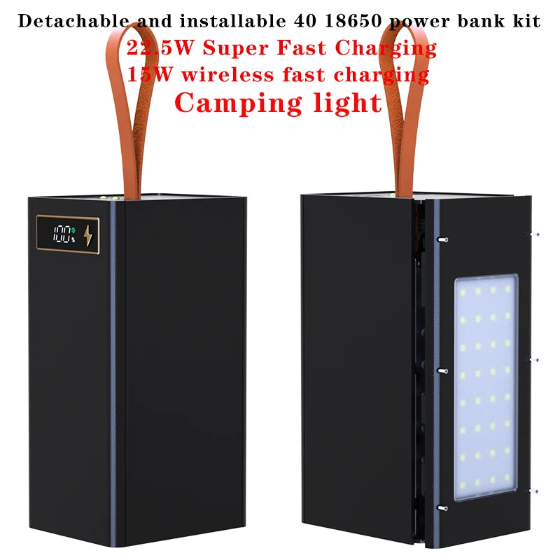 40*18650 DIY Power Bank Case Batteries Power Box Regular/PD Camping light Version Power Bank detail image 2