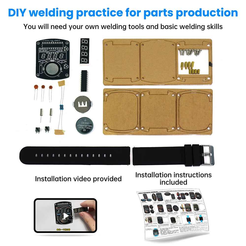 Electronic Watch DIY Kit LED Digital Tube Display Microcontroller Clock Assembly Circuit detail image 6