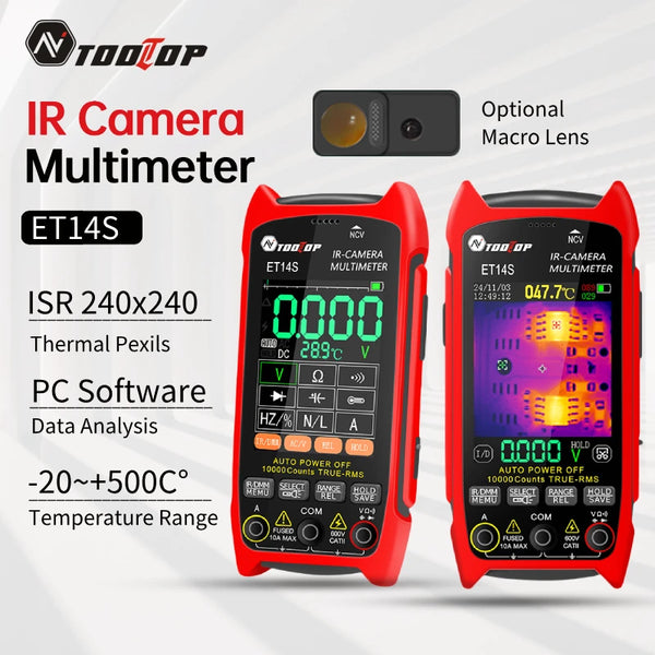 TOOLTOP ET14S 2.8inch Thermal Imager AC/DC Current Voltage Multimeter ISR 240x240 IR Camera Pipeline Heat product image