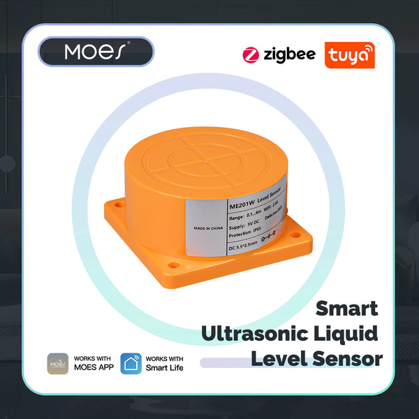 MOES Tuya WiFi/ZigBee Smart Water Level Sensor with APP Alarm Alert, Ultrasonic Tank Monitor, Remote Dete product image