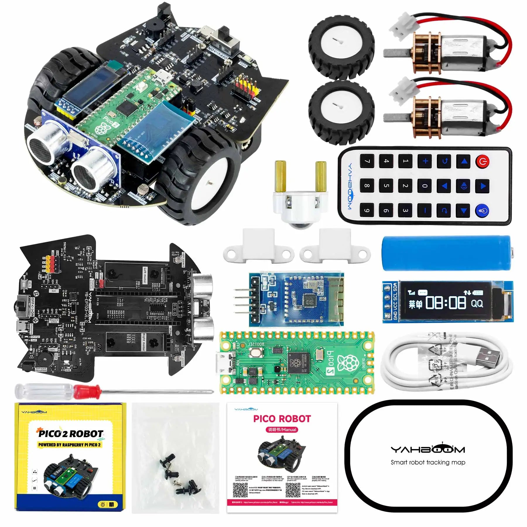 Raspberry Pi Pico 2 Robot Car Kit Programmable Car Use MicroPython Programming For DIY detail image 8