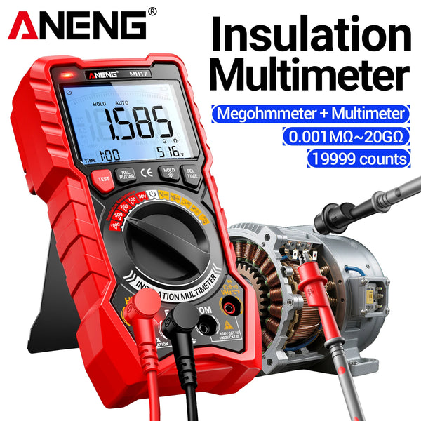 ANENG MH17 high-precision resistance tester with automatic range and multiple rated voltages for electrical insulation testing