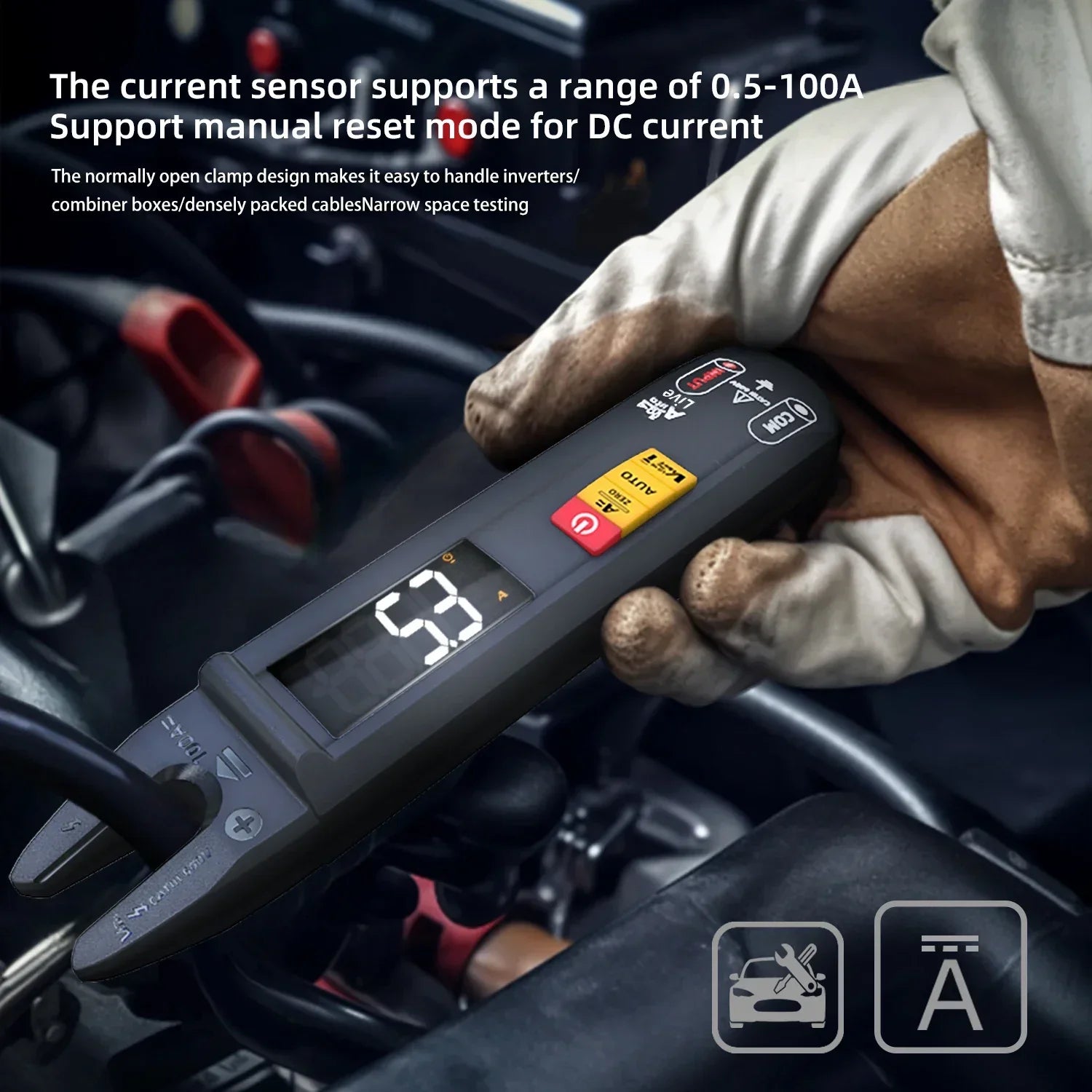BSIDE U0 Digital Clamp Meter Fork DC AC 100A Smart Ammeter Pliers T-RMS Current Auto detail image 6