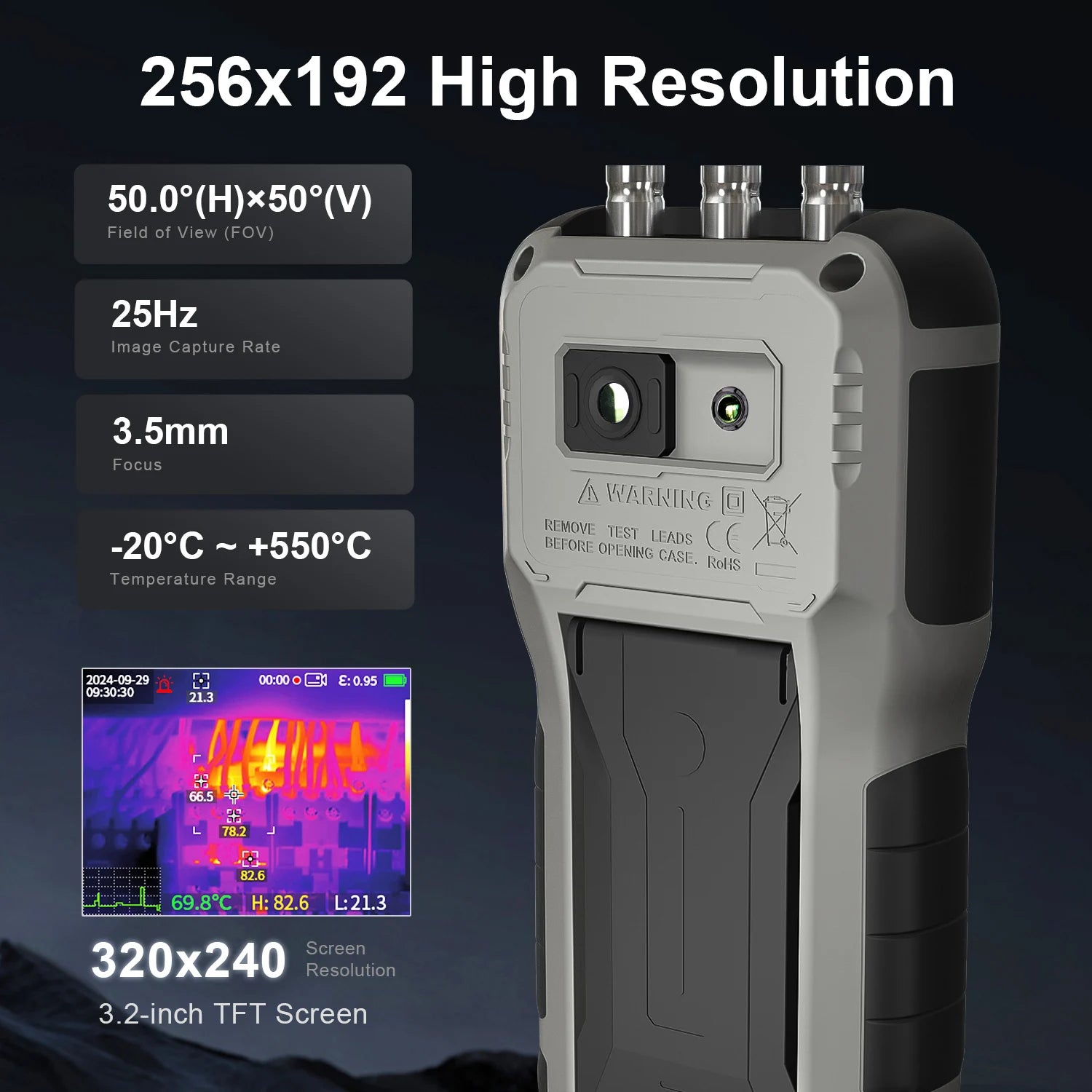 TOOLTOP TH202 4in1 256x192 Thermal Camera 2 Channels 80MHz Oscilloscope Multimeter PCB detail image 2