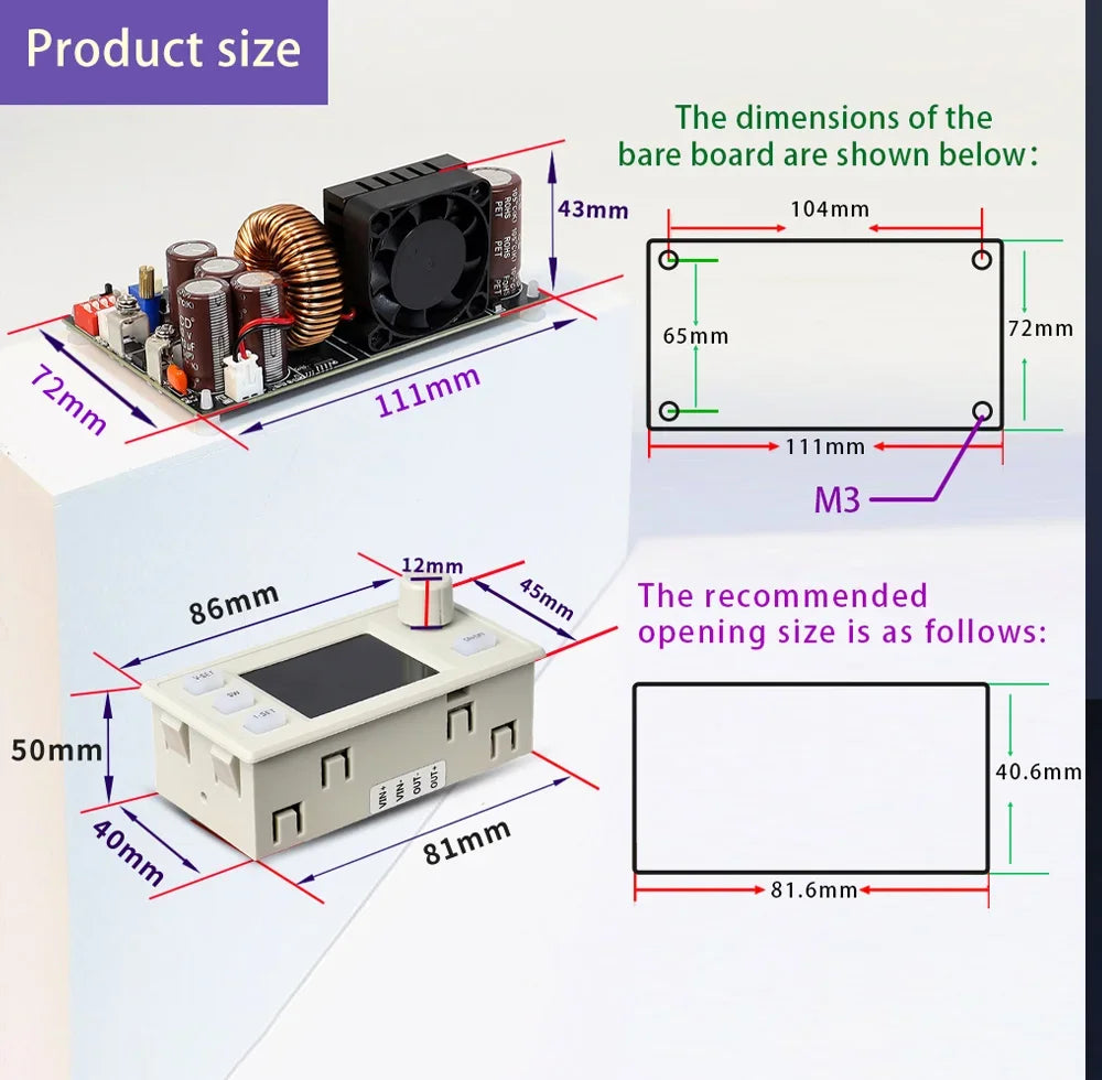 XY7025 70V/25A/1750W CNC Stabilized Voltage Power Supply Buck Converter CC CV Constant detail image 6