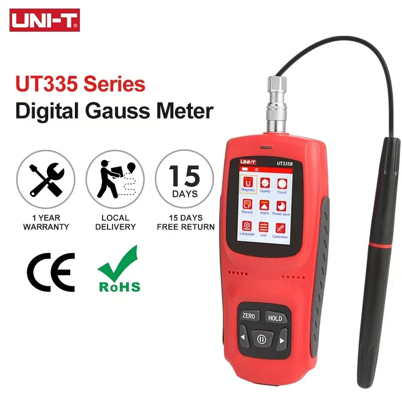 UNI-T Handheld Digital Gauss Meter UT335A UT335B 0-3000mT Automatic Manual Zeroing For Magnetic Field Det product image