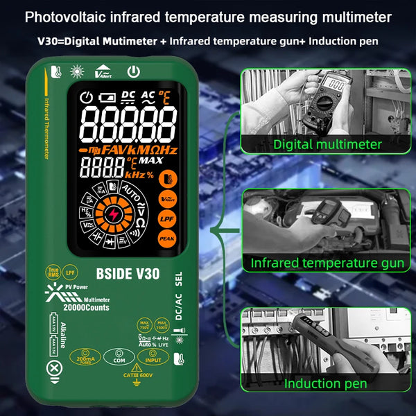 BSIDE V30 Digital Multimeter 20000counts Smart Infrared Temperature Tester T-RMS 1500V DC AC detail image 2