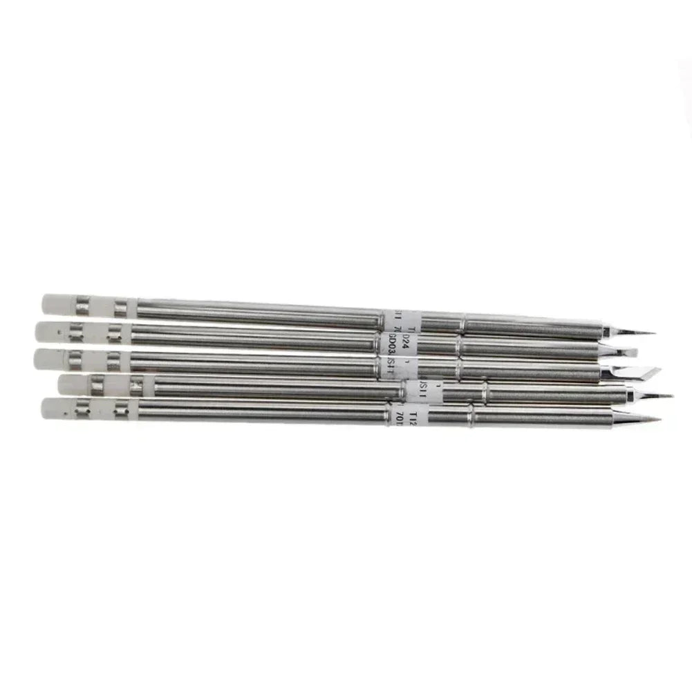 5Pcs T12 Soldering Solder Iron Tips T12-ILS BC1 D24 K BL For FX-9501  HAKKO912 FM-2027 2028 Handle DIY Soldering Station Kits