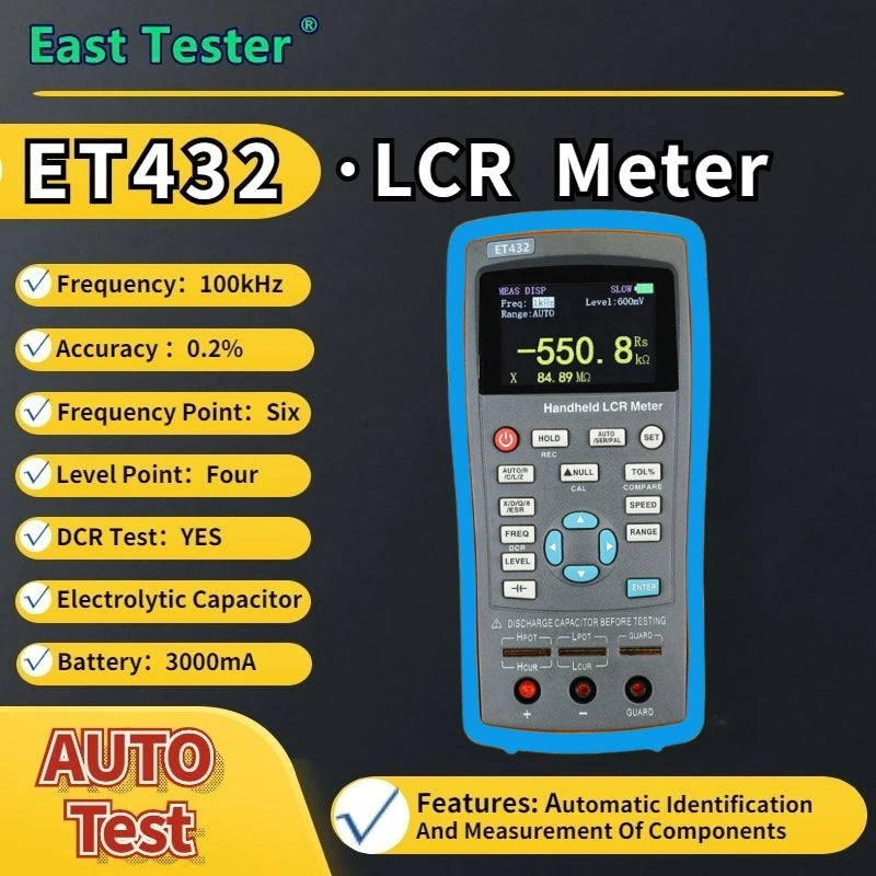 East Tester LCR Digital Bridge Meter ET43 USB Handheld High Precision Capacitance Inductance detail image 8
