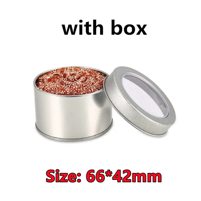 New Cleaning Ball Desoldering Soldering Iron Mesh Filter Cleaning Nozzle Tip Copper Wire Cleaner Ball Metal Dross Box Clean Ball