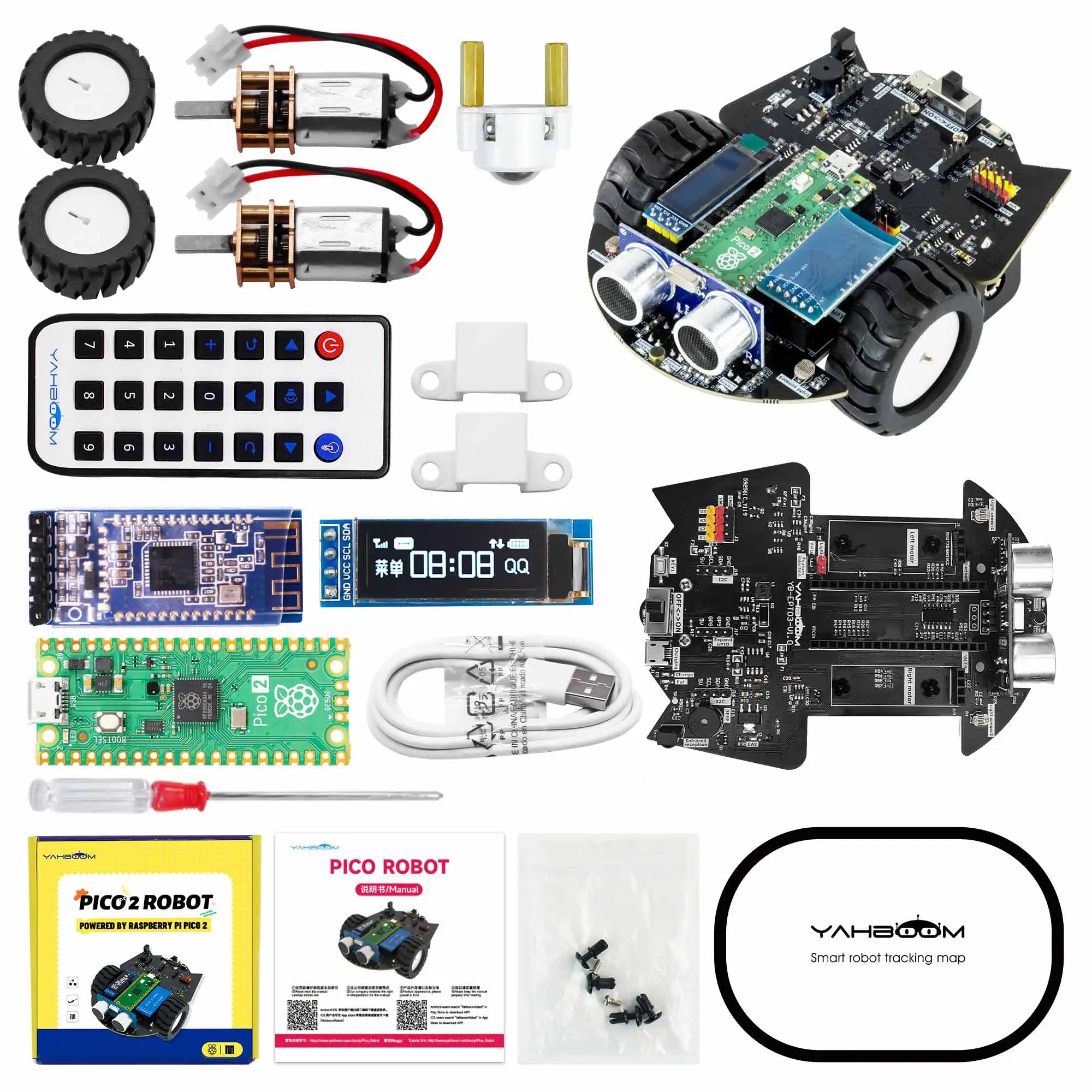 Raspberry Pi Pico 2 Robot Car Kit Programmable Car Use MicroPython Programming For DIY detail image 4