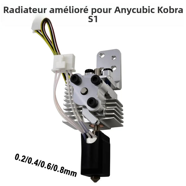 Quick Release Hotend Upgrade Kit Compatible with Anycubic Kobra S1 S1C Combo Aluminum Heat Sink Sensor Replacement Parts