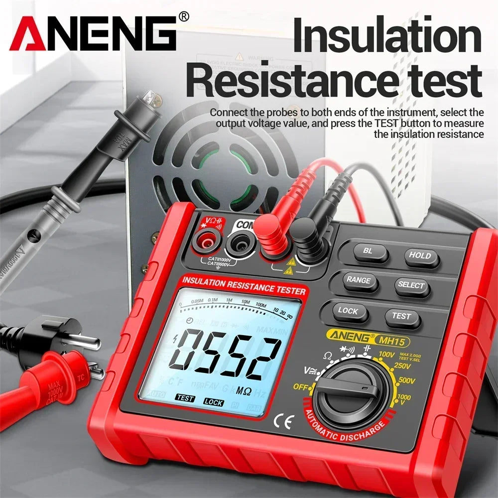 ANENG MH15 Digital Megohmmeter Insulation Resistance Tester Earth Megometro 6000 Count detail image 2