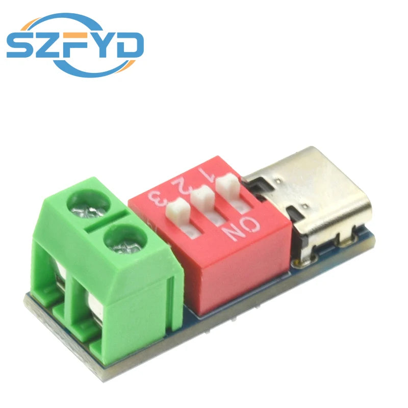 1-20pcs PD Fast Charging Test Board 5-20V Adjustable PD Trigger Module USB Type-C 100W Power Supply Tester