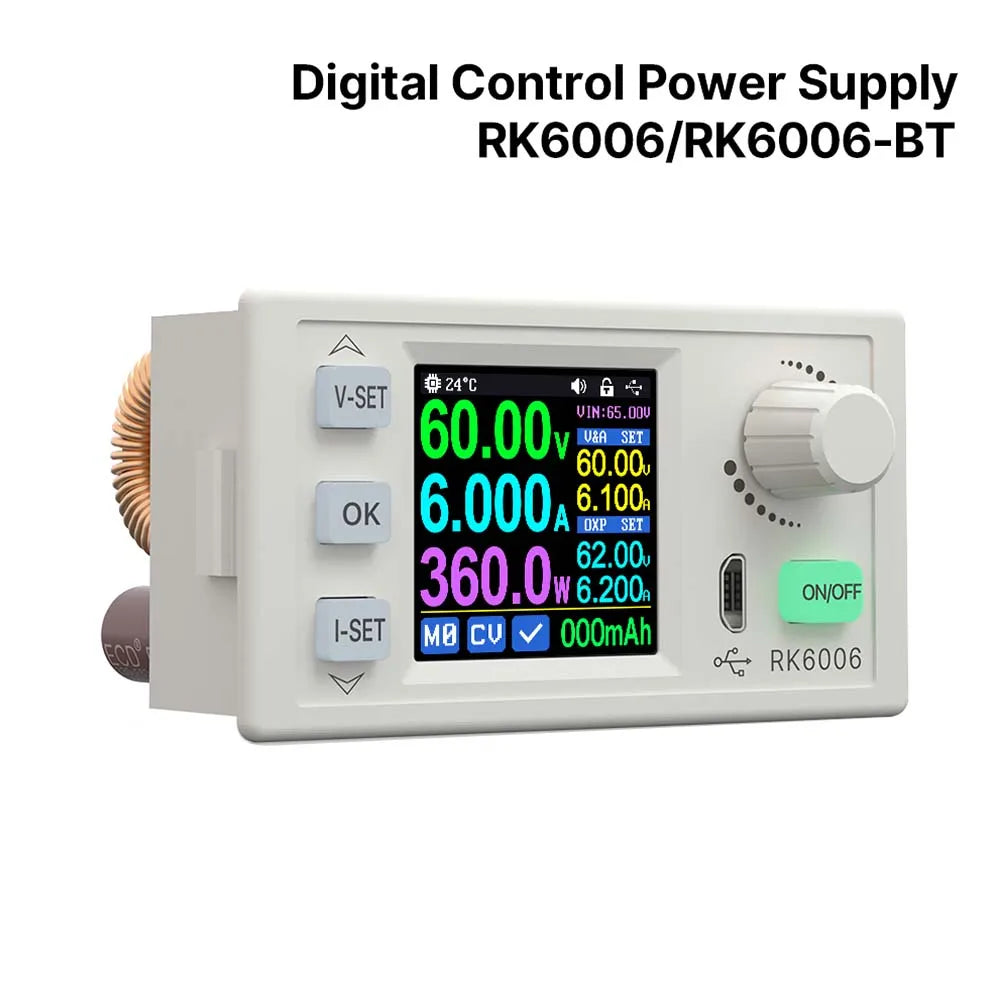 RK6006 DC Regulated Power Supply 6A 60V DC to DC Step Down Voltage Bench Firmware Upgrade USB Stabilized product image