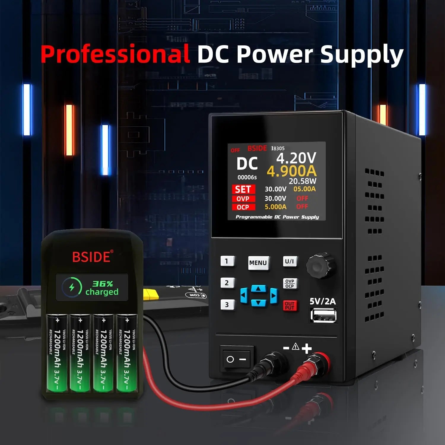 BSIDE I8 DC Laboratory Regulated Power Supply Programmable 30V 10A Adjustable Bench Switch detail image 4