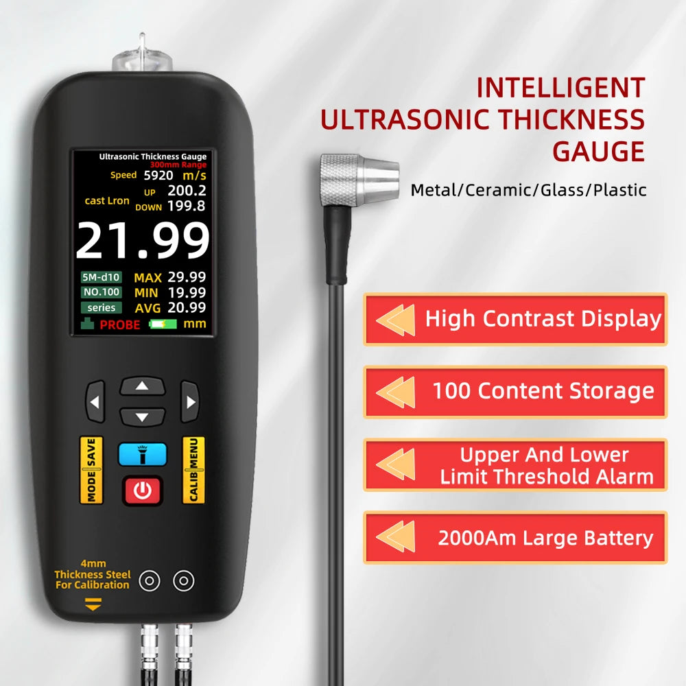 BSIDE Digital Ultrasonic Thickness Gauge High Precision Metallic ceramics composites Tester detail image 2