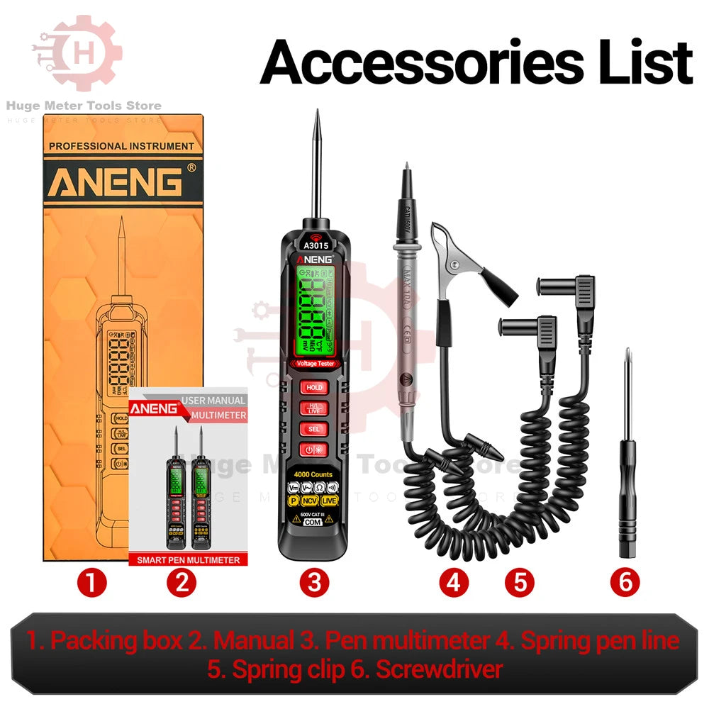 ANENG Digital Car Voltage Tester Pen AC/DC Voltage 600V Smart Non-Contact Auto Ohm Diode detail image 6