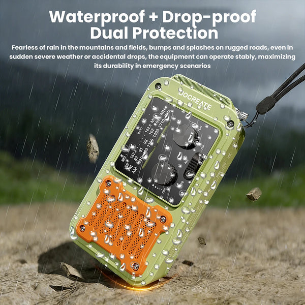 DC 5V 2A 7-in-1 87-108MHZ Multi-Function Emergency Radio: AM/FM/WB Full-Band Portable Radio detail image 5