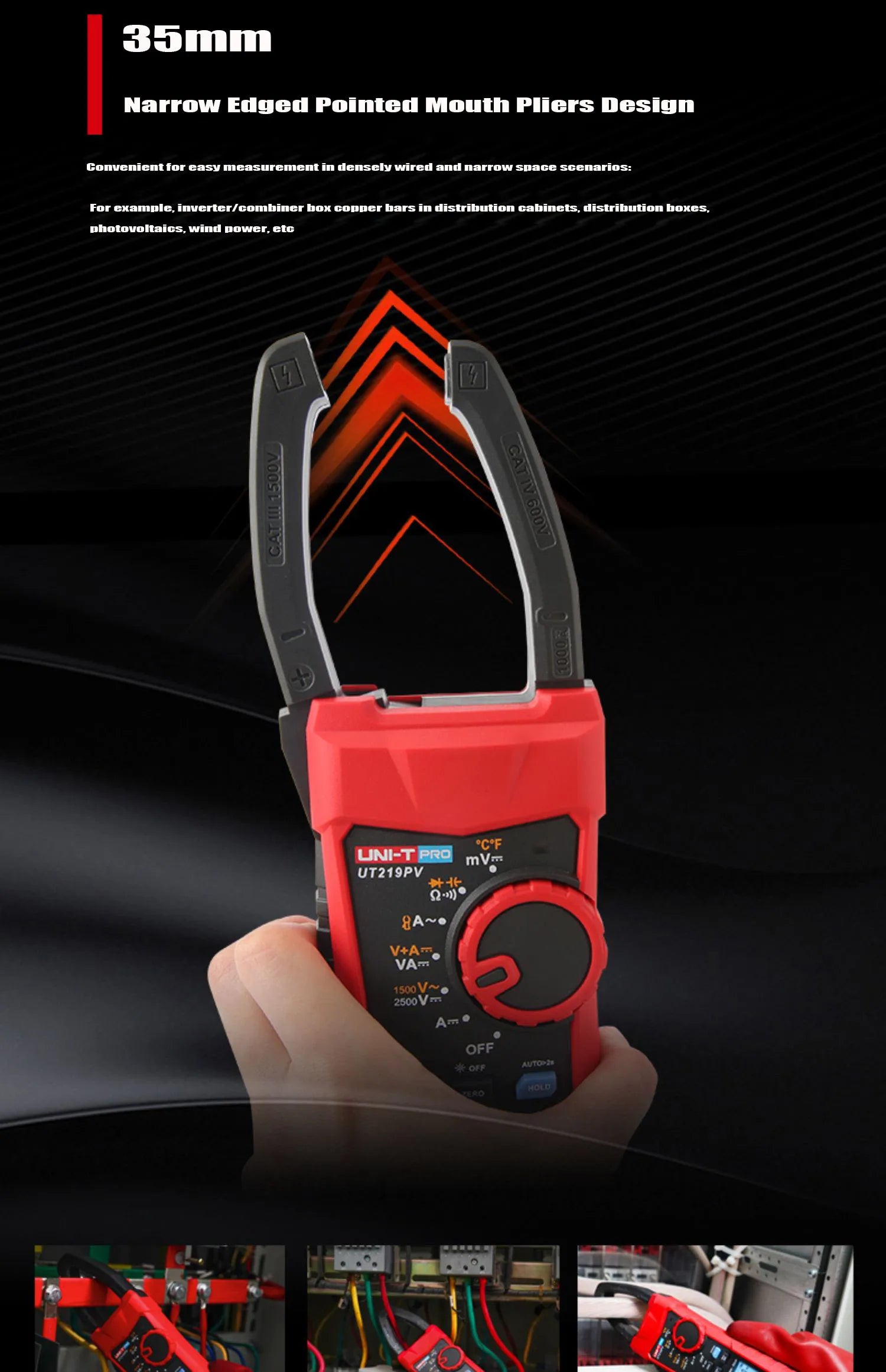 UNI-T UT219PV Clamp Meter AC DC Pliers Ammeter Voltmeter 1000A 1500V 2500V PEAK LPF Measure detail image 8