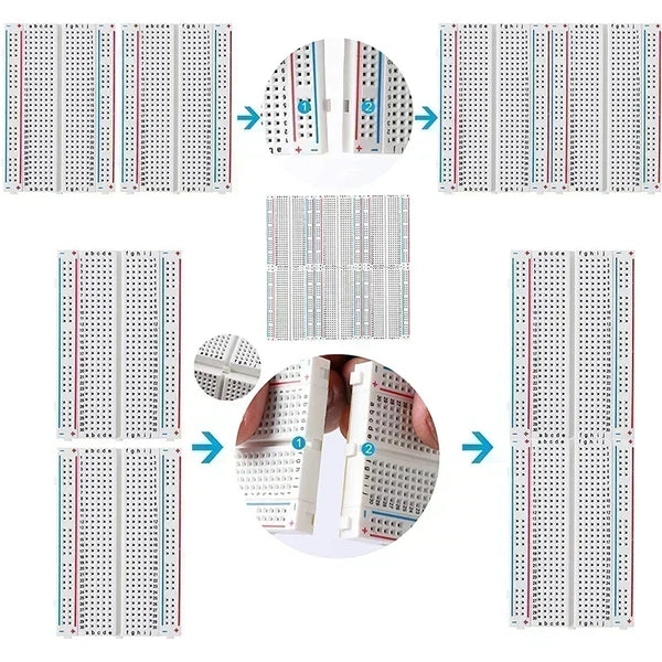 MB102 Breadboard Power Module 3.3V/5V MB-102 830 Points Prototype Bread Board +65pcs Jumper detail image 5