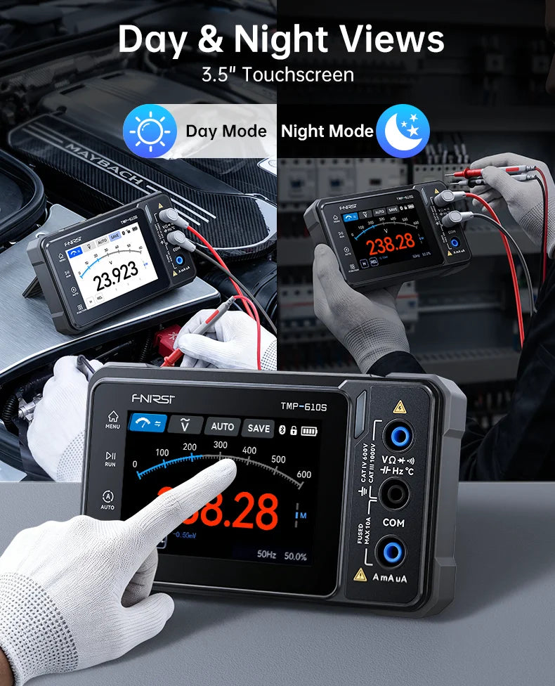 FNIRSI TMP-600 TMP-610S Digital Multimeter True RMS 60000 Counts Oscilloscope Signal Generator Handheld Tester