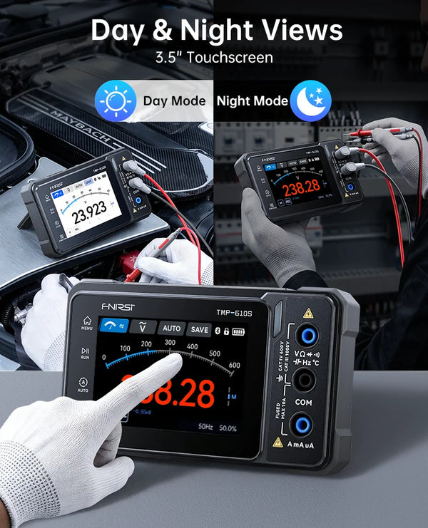 FNIRSI TMP-600 TMP-610S Digital Multimeter True RMS 60000 Counts Oscilloscope Signal Generator Handheld Tester