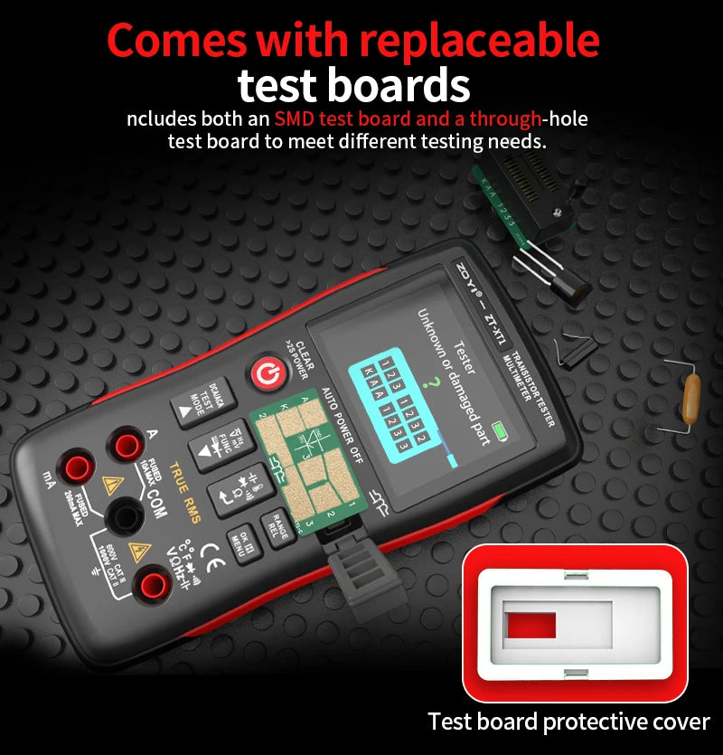 ZOYI ZT-XT1 2-in-1 LCR Digital Multimeter & Transistor Tester, for Voltage Resistance Diode detail image 12